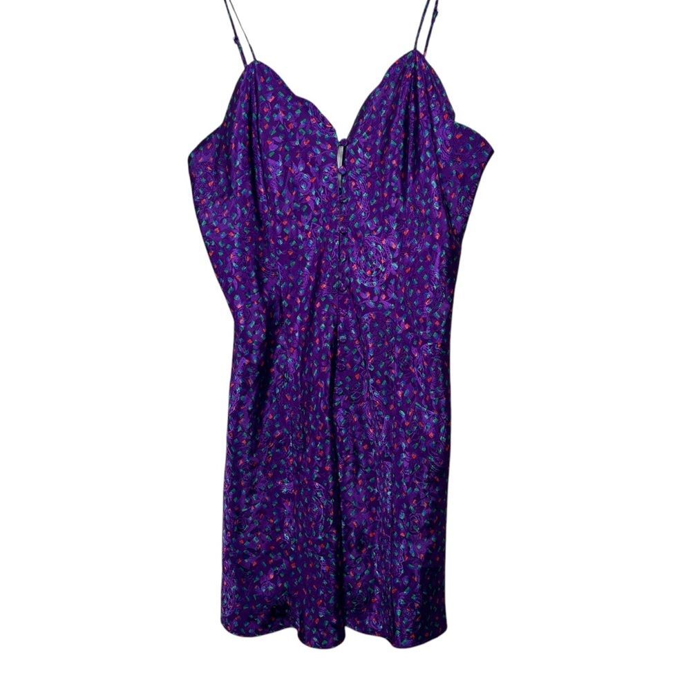 Vintage Victoria's Secret Gold Label Purple slip Dress lingerie medium